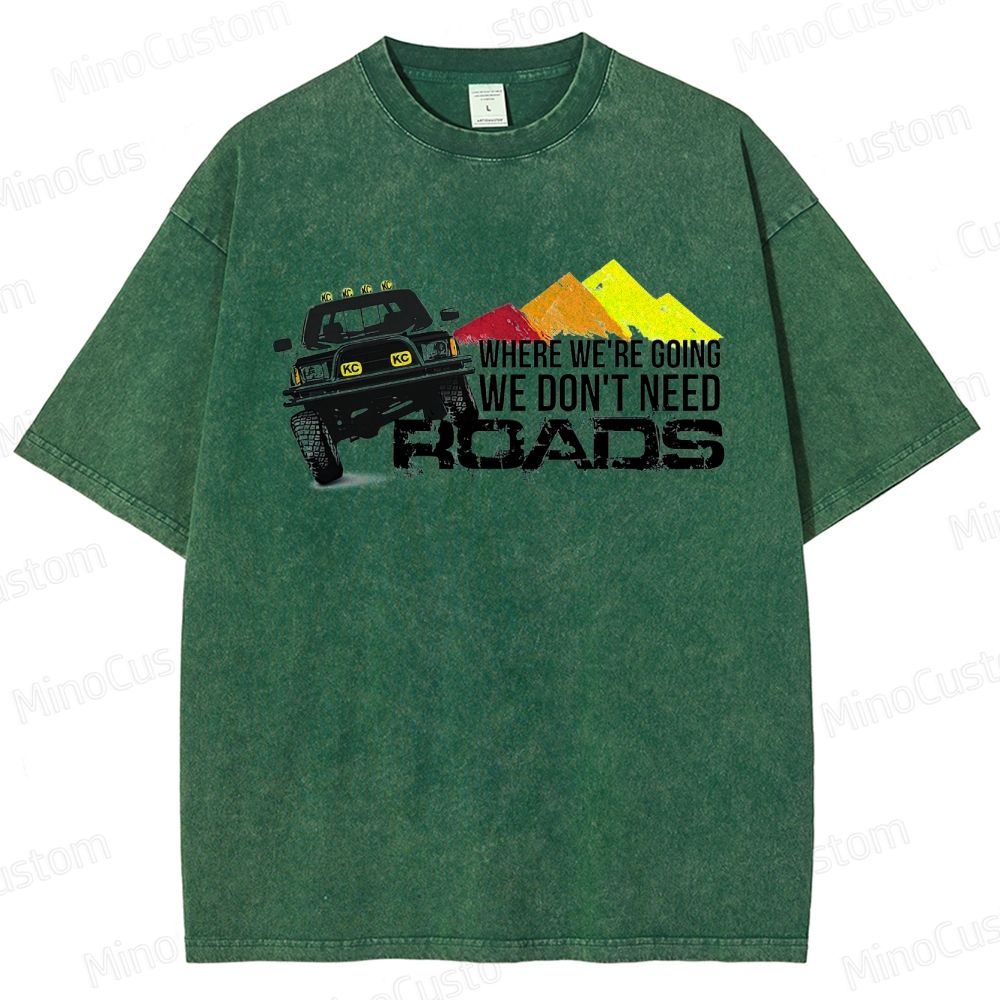 Back to the Future "No Roads" Vintage Washed T - shirt