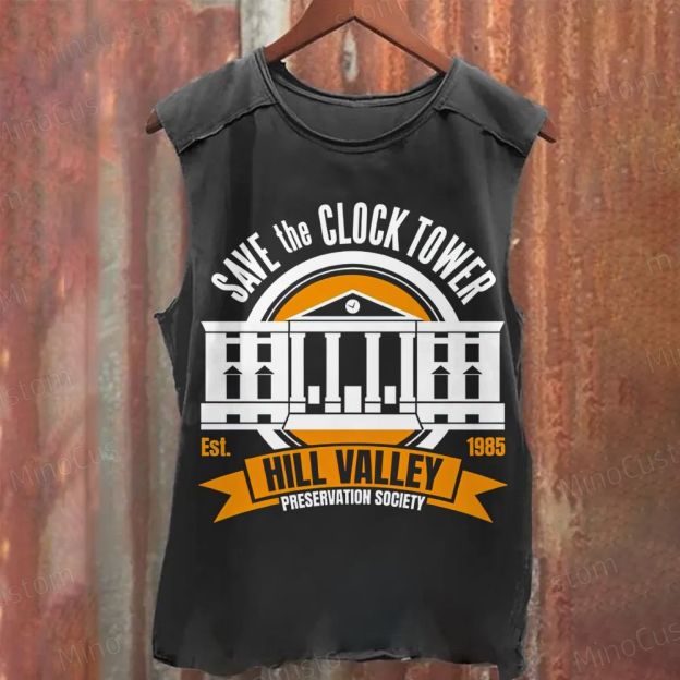 Back to the Future Save the Clock Tower Washed Tank Top