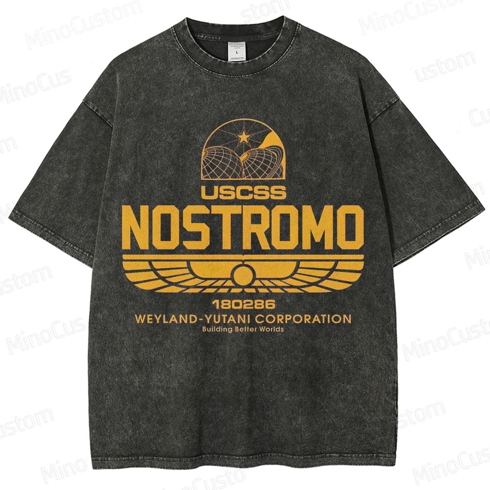 Alien USCSS Nostromo Vintage Washed T - shirt