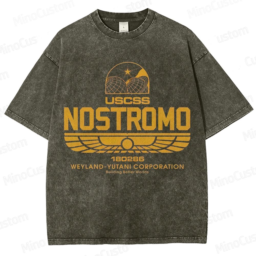 Alien USCSS Nostromo Vintage Washed T - shirt