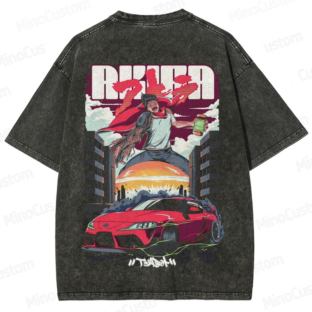 Vintage Distressed 'AKIRA' Graphic Washed T-Shirt