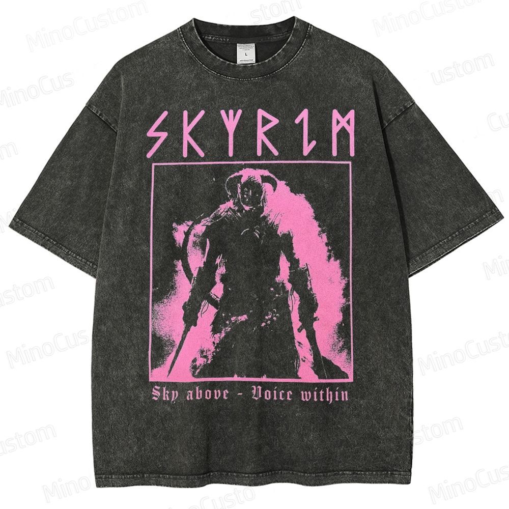 Skyrim - Elder Scrolls - Dragon Born Washed T-Shirt