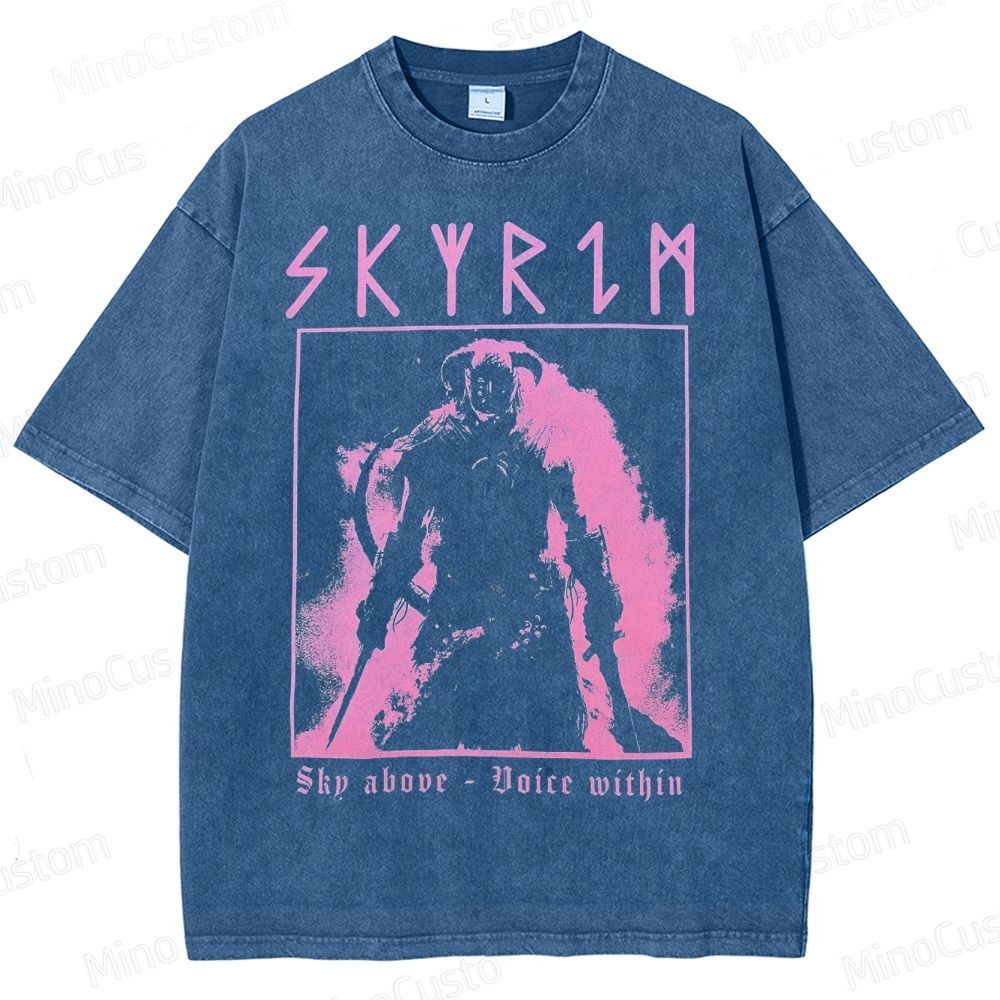 Skyrim - Elder Scrolls - Dragon Born Washed T-Shirt 