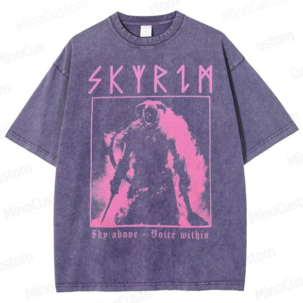 Skyrim - Elder Scrolls - Dragon Born Washed T-Shirt 