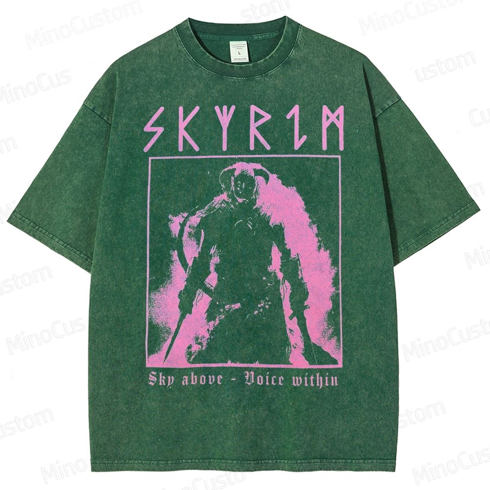 Skyrim - Elder Scrolls - Dragon Born Washed T-Shirt 
