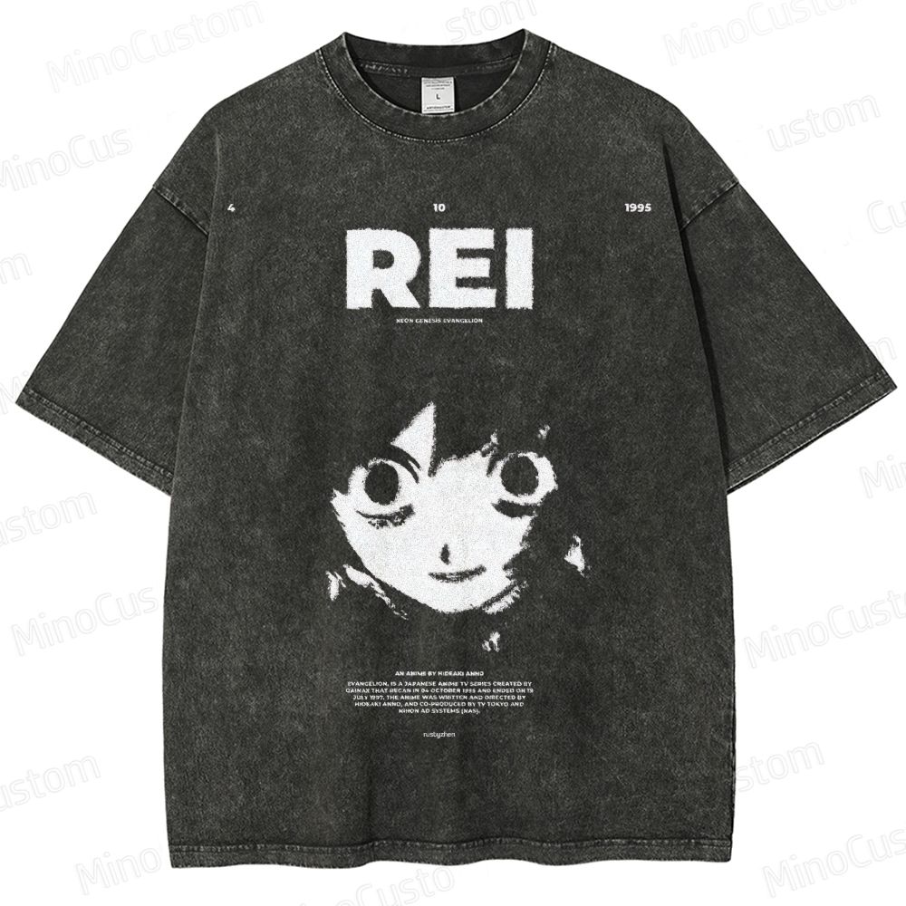 Ayanami Rei From Neon Genesis Evangelion Washed T-Shirt 