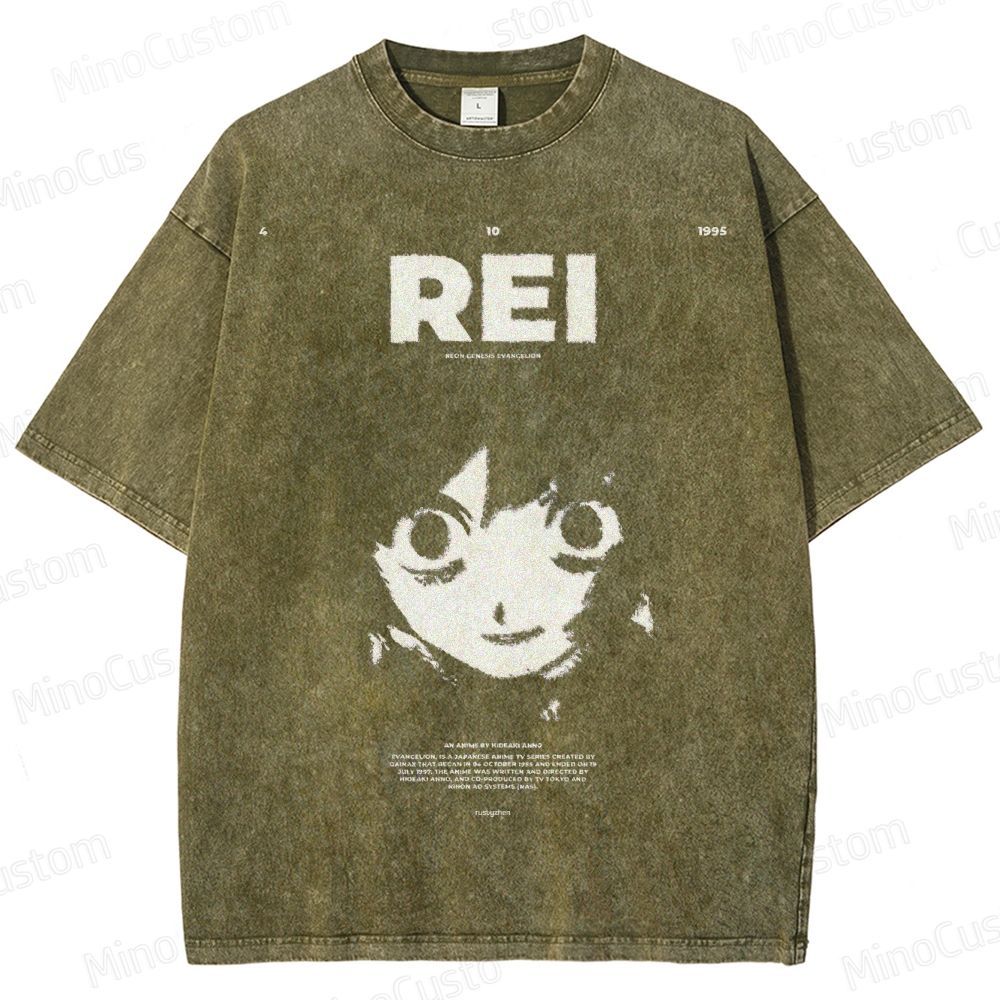 Ayanami Rei From Neon Genesis Evangelion Washed T-Shirt 