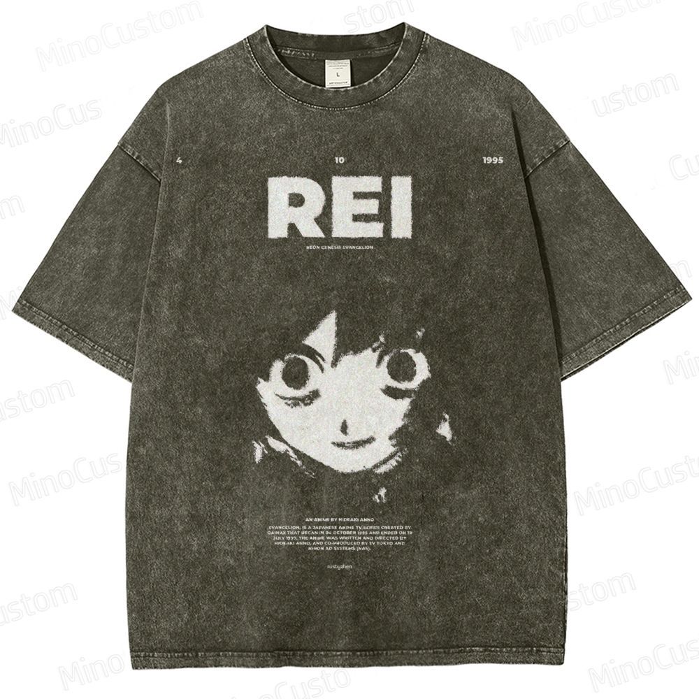 Ayanami Rei From Neon Genesis Evangelion Washed T-Shirt 