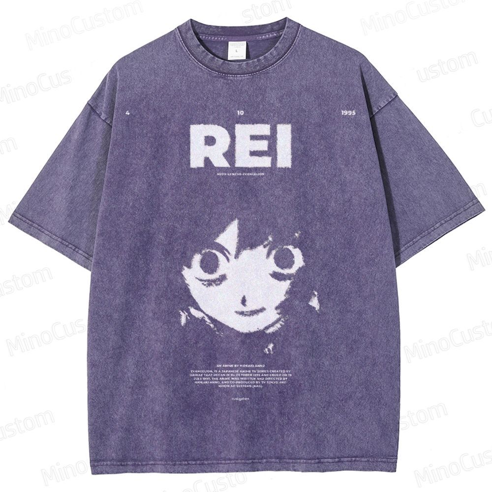 Ayanami Rei From Neon Genesis Evangelion Washed T-Shirt