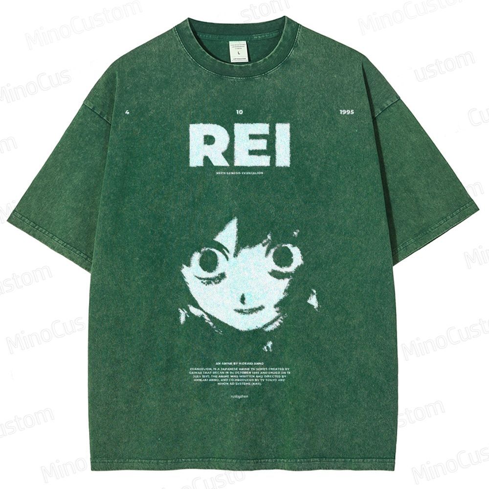 Ayanami Rei From Neon Genesis Evangelion Washed T-Shirt 