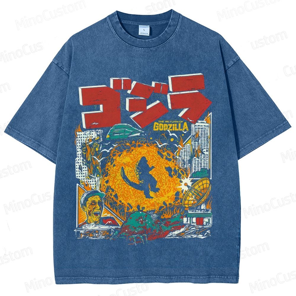 Vintage Washed Godzilla Graphic T - shirt