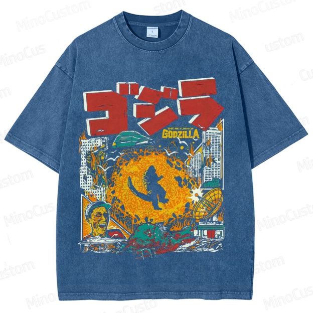 Vintage Washed Godzilla Graphic T - shirt