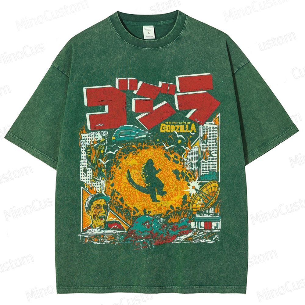 Vintage Washed Godzilla Graphic T - shirt