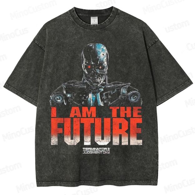 Terminator 2: Judgment Day Vintage Washed T - shirt - I Am The Future