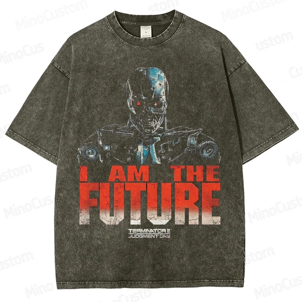 Terminator 2: Judgment Day Vintage Washed T - shirt - I Am The Future