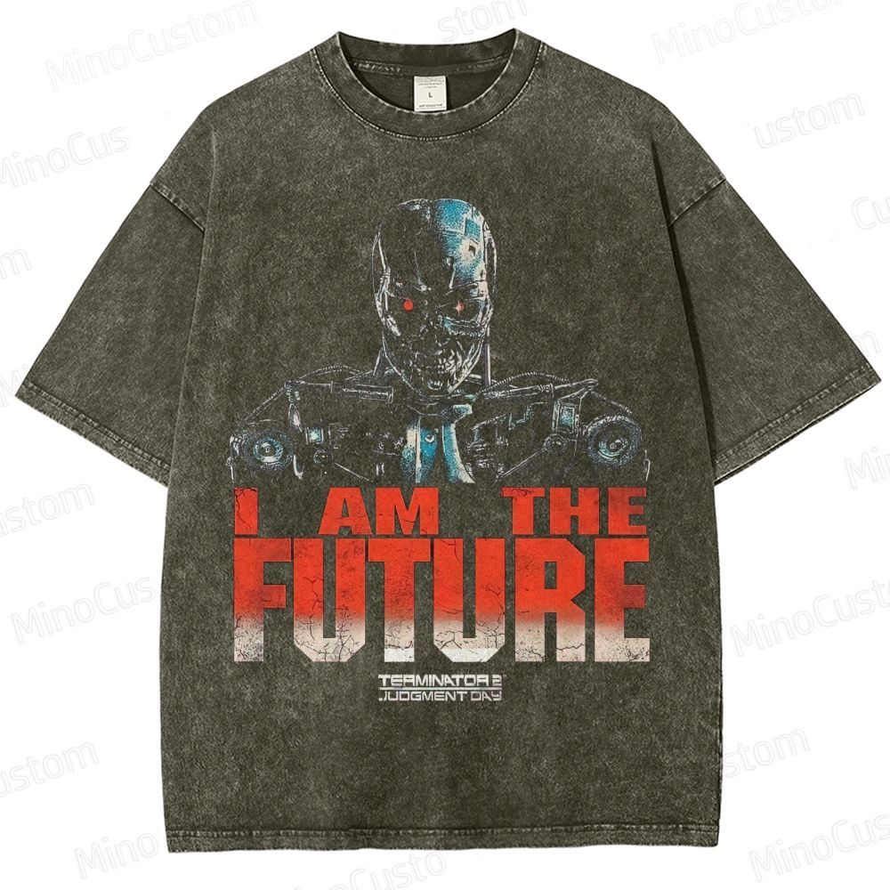 Terminator 2: Judgment Day Vintage Washed T - shirt - I Am The Future