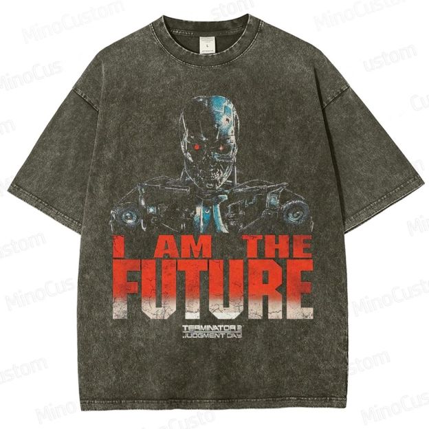Terminator 2: Judgment Day Vintage Washed T - shirt - I Am The Future