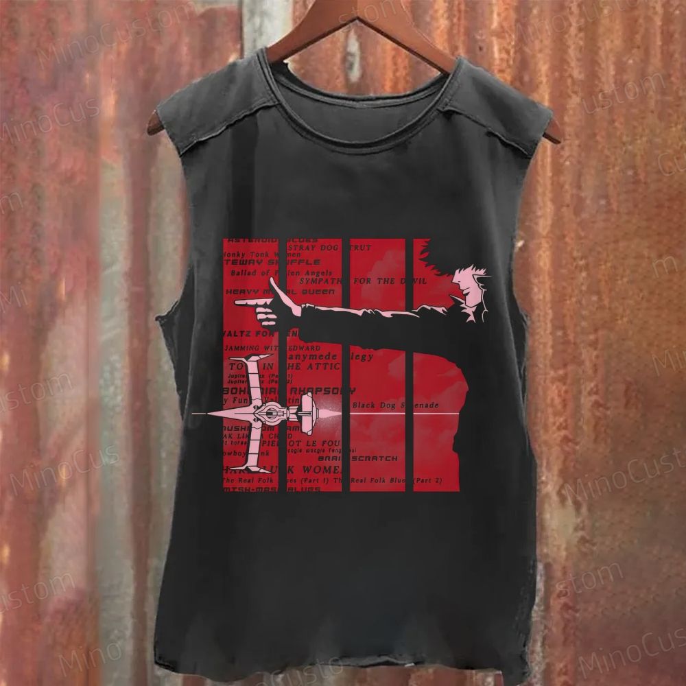 Cowboy Bebop Anime Vintage Washed Sleeveless Tank Top