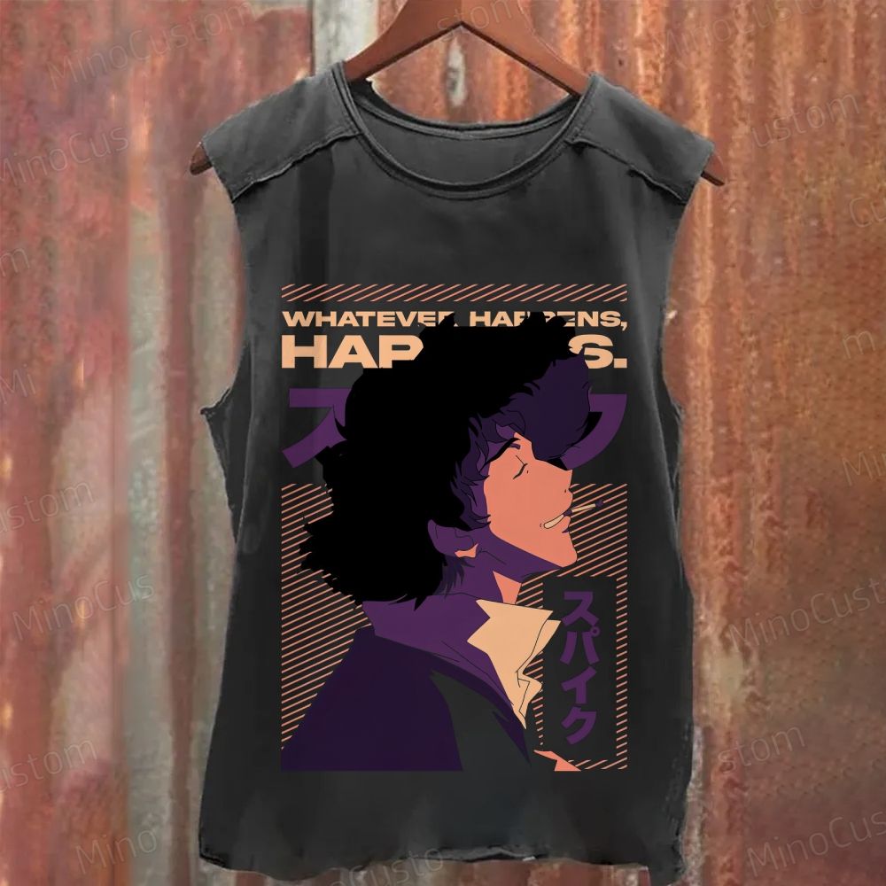 Cowboy Bebop Spike Vintage Washed Sleeveless Tank Top