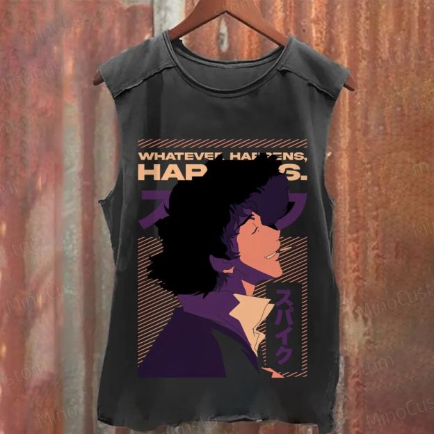 Cowboy Bebop Spike Vintage Washed Sleeveless Tank Top