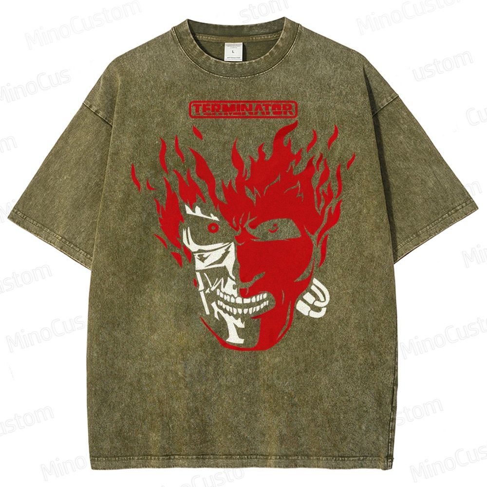 Terminator-Human-Machine Integration Washed T-Shirt 