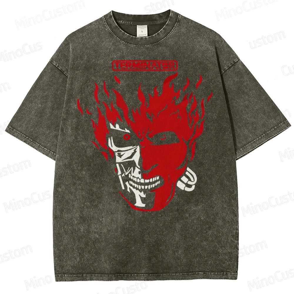 Terminator-Human-Machine Integration Washed T-Shirt 