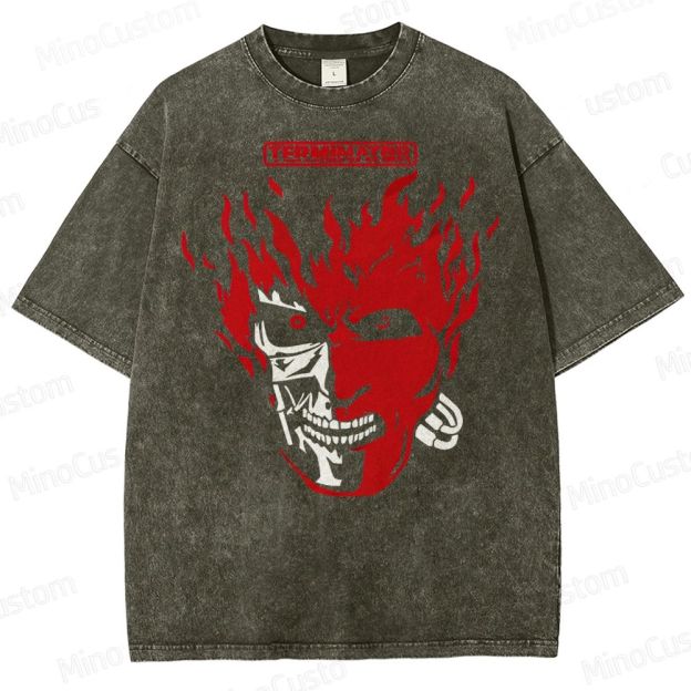 Terminator-Human-Machine Integration Washed T-Shirt 