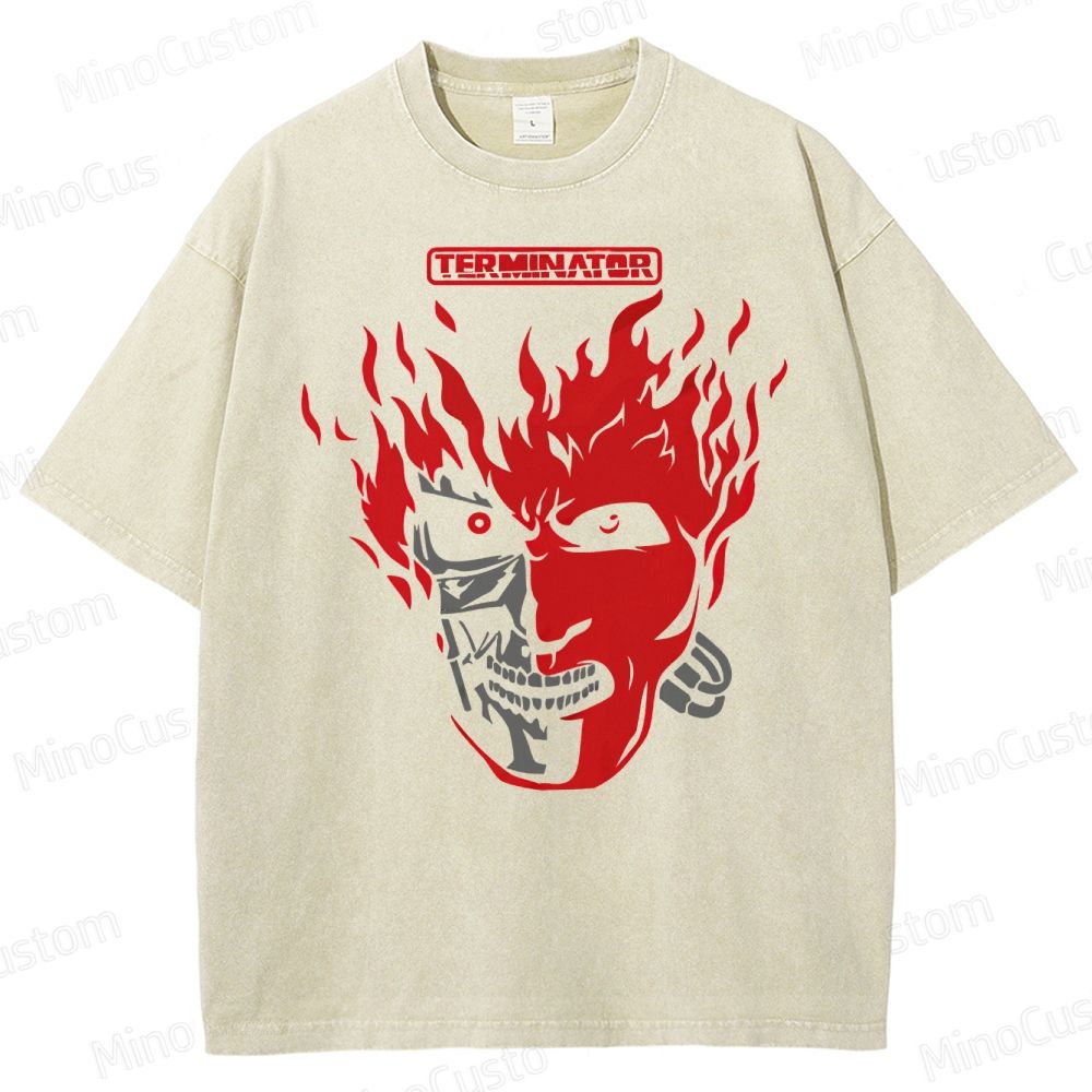 Terminator-Human-Machine Integration Washed T-Shirt 