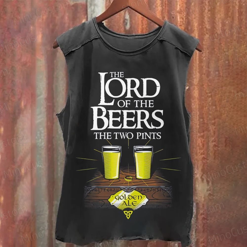 Vintage Washed “The Lord of the Beers” Beer - Themed Tank Top