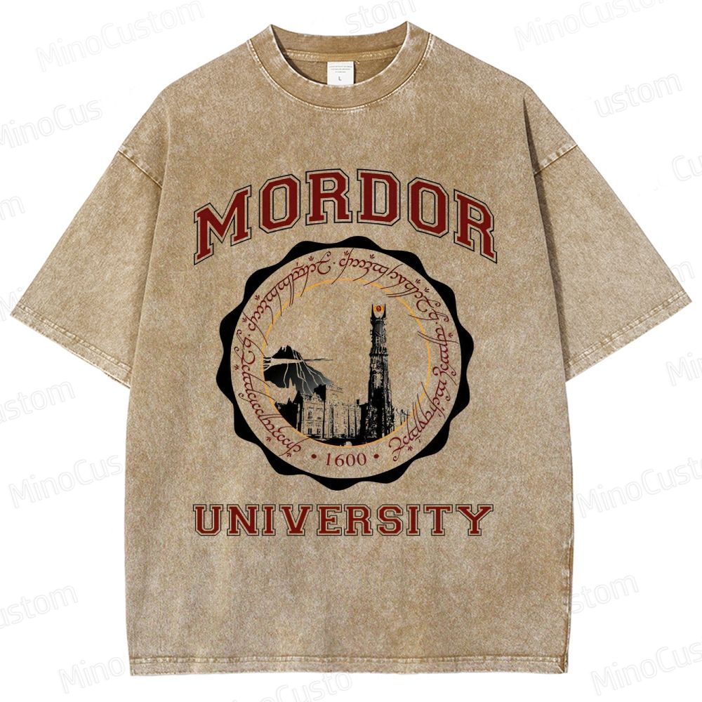 Vintage Washed Lord of the Rings Mordor University Graphic T - shirt