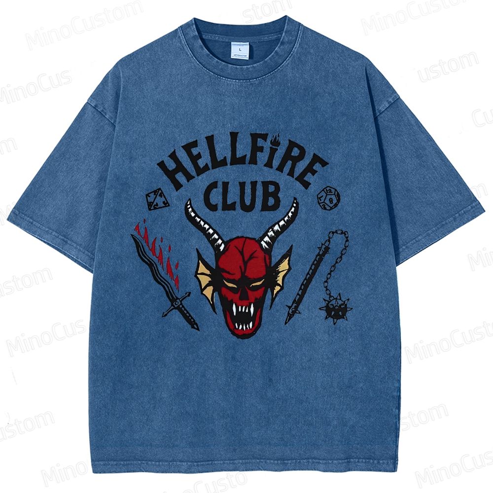 Vintage Washed Hellfire Club Graphic T - shirt