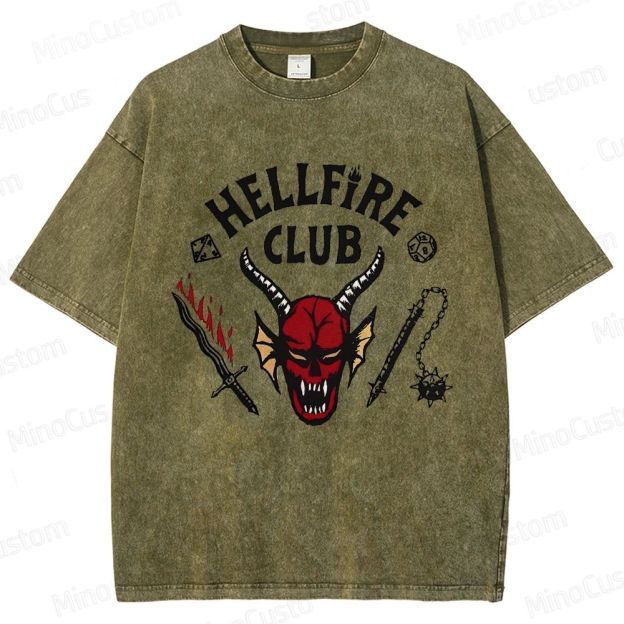 Vintage Washed Hellfire Club Graphic T - shirt
