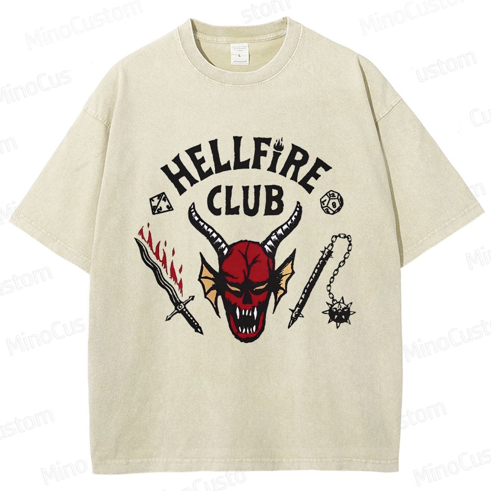 Vintage Washed Hellfire Club Graphic T - shirt