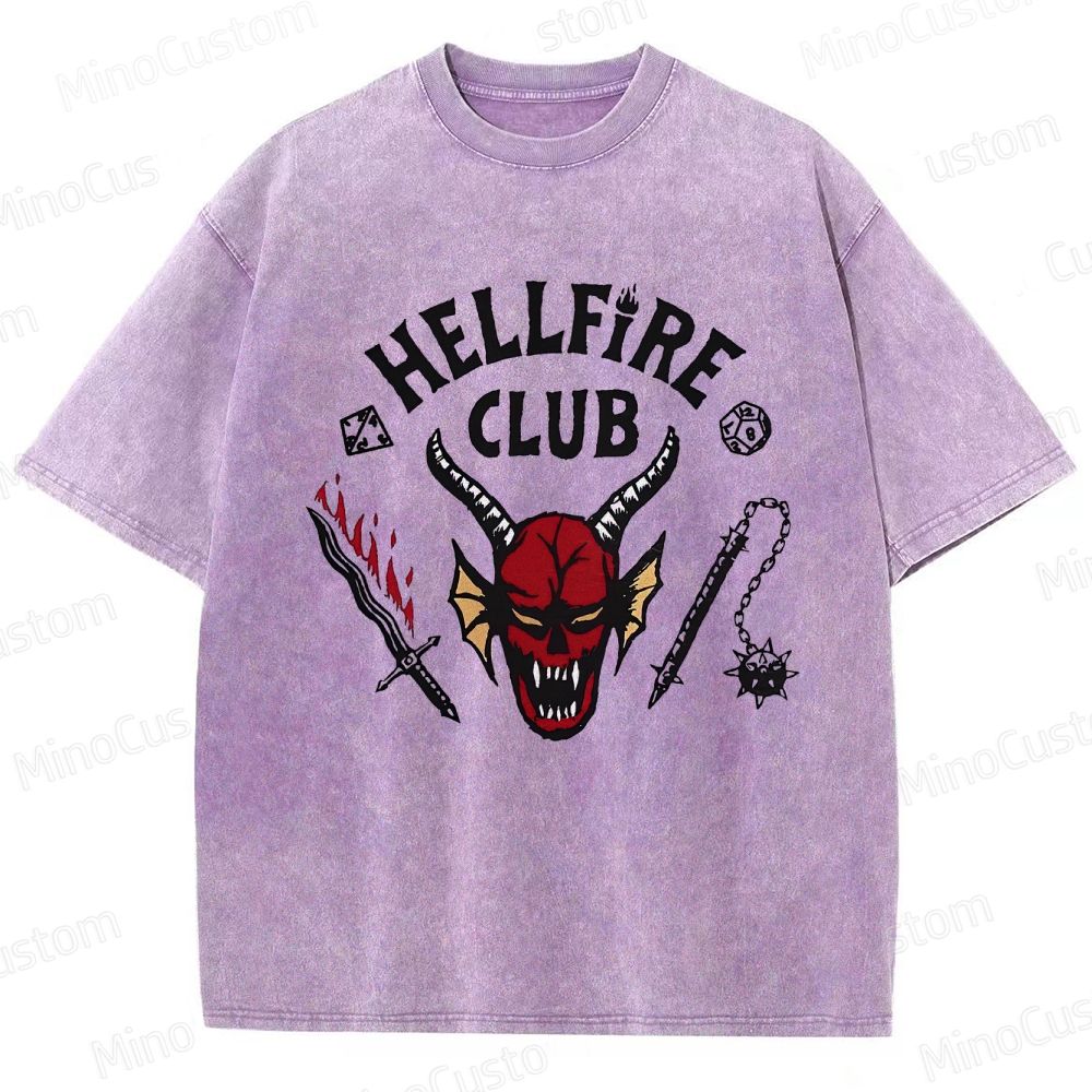Vintage Washed Hellfire Club Graphic T - shirt