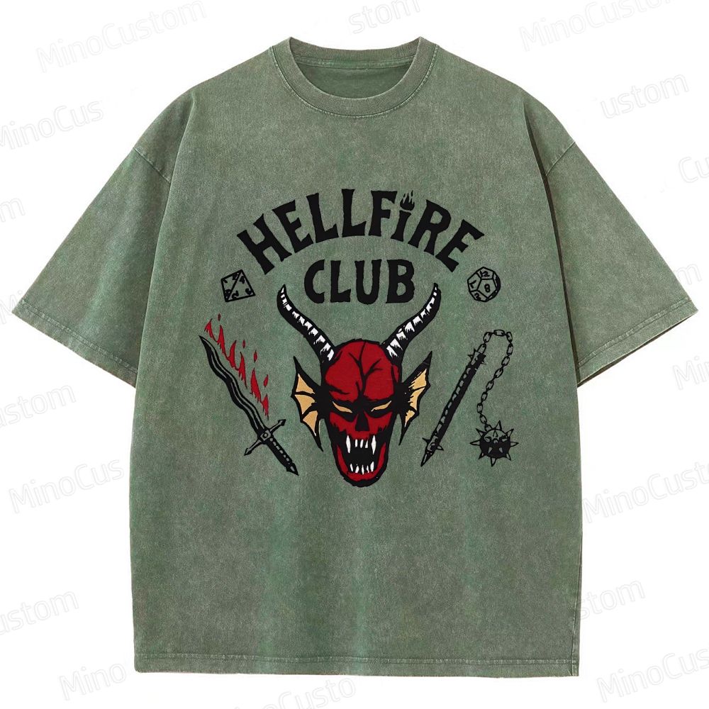 Vintage Washed Hellfire Club Graphic T - shirt