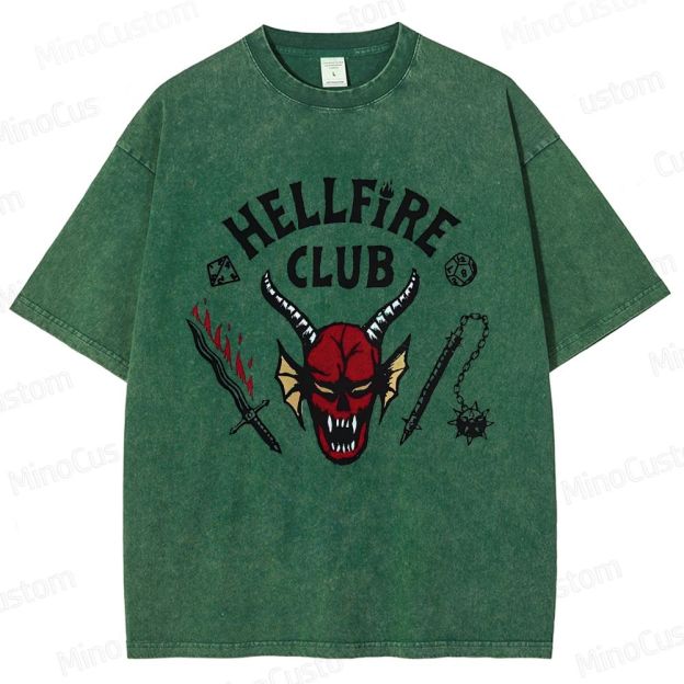 Vintage Washed Hellfire Club Graphic T - shirt