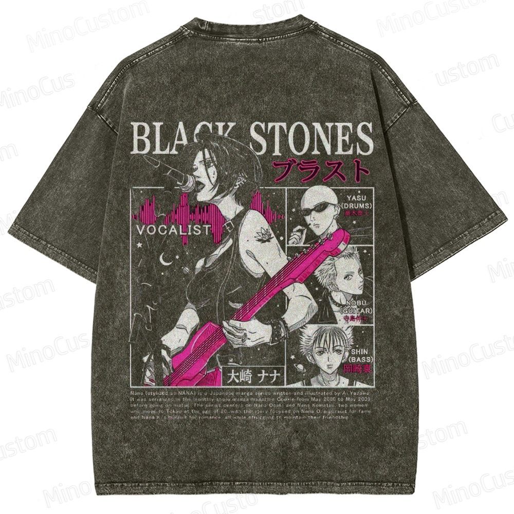 Vintage Washed Nana Anime Graphic T - shirt
