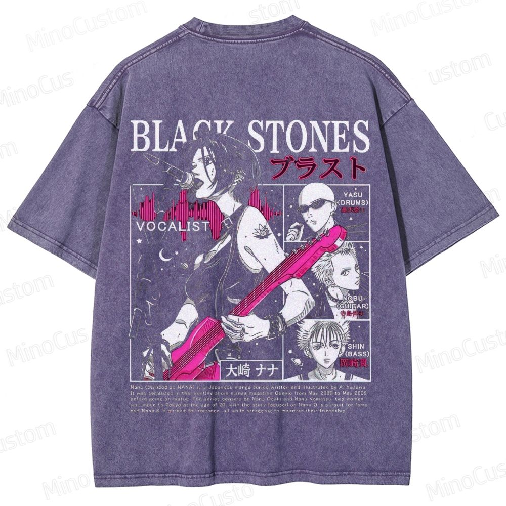 Vintage Washed Nana Anime Graphic T - shirt