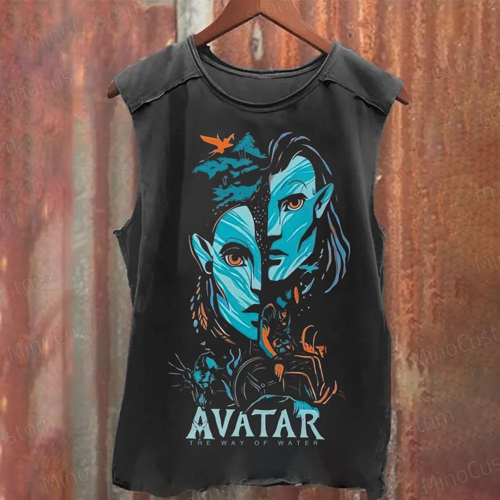 Na'vi Split Face Washed Tank Top 