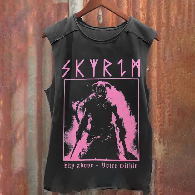 Skyrim - Elder Scrolls - DragonBorn  Washed Tank Top