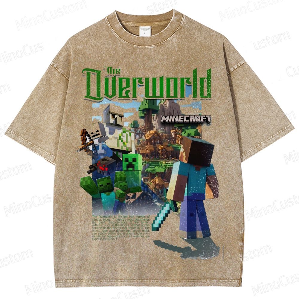 Minecraft The Overworld Graphic Washed T - Shirt