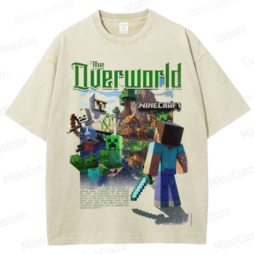 Minecraft The Overworld Graphic Washed T - Shirt