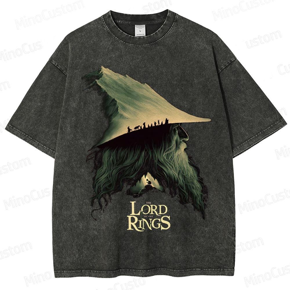 The Lord of the Rings Gandalf Silhouette Graphic Washed T - Shirt