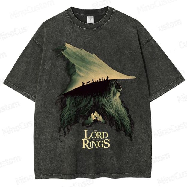 The Lord of the Rings Gandalf Silhouette Graphic Washed T - Shirt