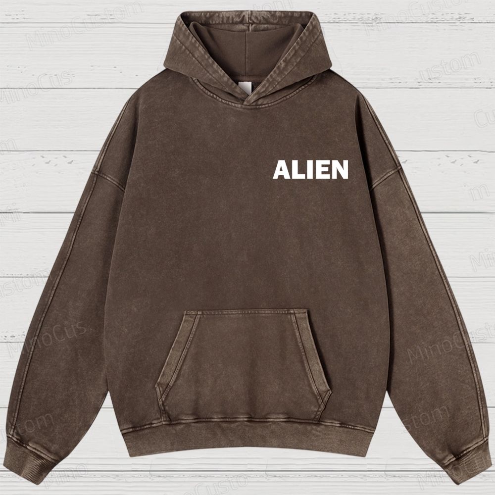Alien Movie Blueprint Graphic Washed Hoodie