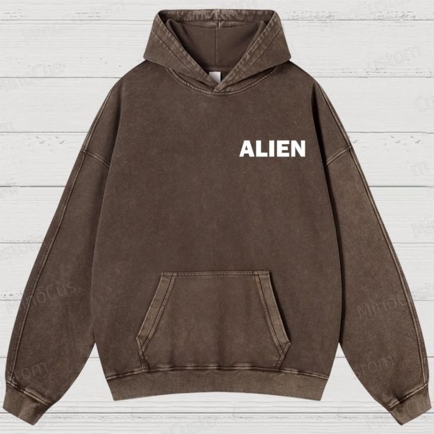 Alien Movie Blueprint Graphic Washed Hoodie