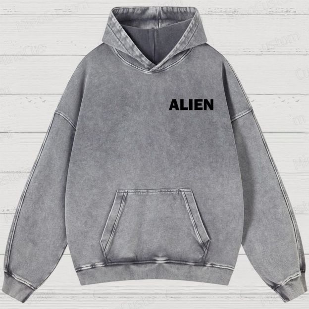 Alien Movie Blueprint Graphic Washed Hoodie
