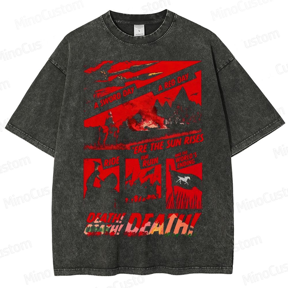 Cycling Ride! Ride to Destruction and the End of the World  Washed T-Shirt 