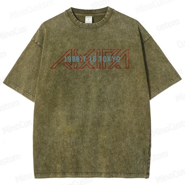 Akira Retro Logo Washed T - Shirt