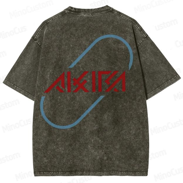 Akira Retro Logo Washed T - Shirt